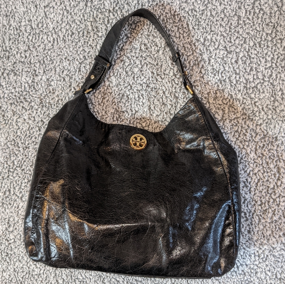 Tory Burch Dena Leather Hobo Bag Tote Purse